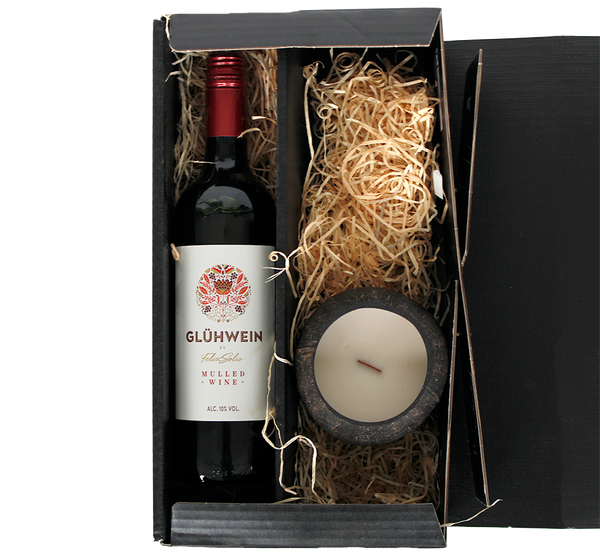 Geschenkpaket: Glühwein & Kokosnuss-Kerze