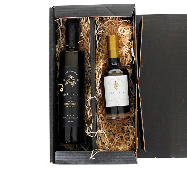 Geschenkpaket: Balsamico & Olivenöl