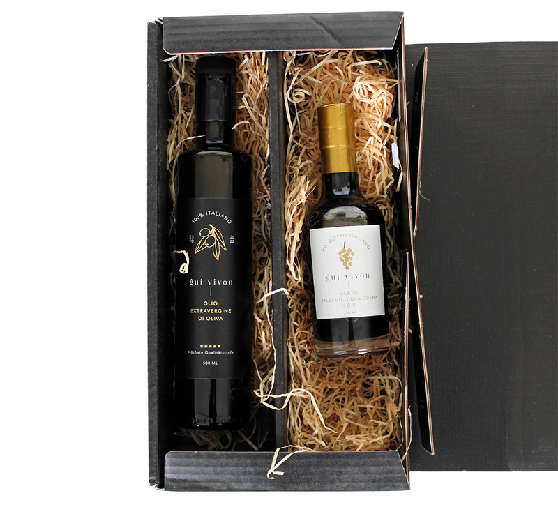 Geschenkpaket: Balsamico & Olivenöl